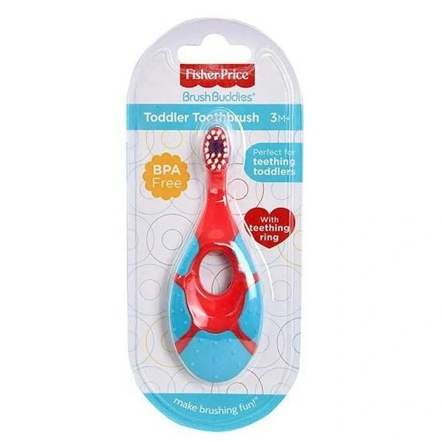 BRUSH BUDDIES TODDLER TOOTHBRUSH WITH TEETHING RING